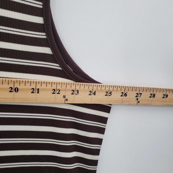 Covington striped tank top womens plus size 20 22 brown white sleeveless knit - Picture 7 of 10